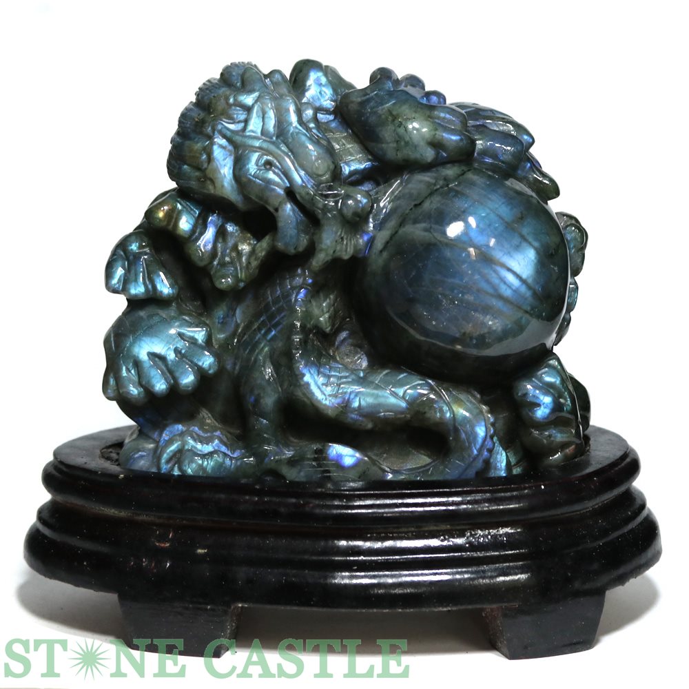 楽天市場】☆一点物☆【彫刻置物】龍 ラブラドライト (台付) No.28