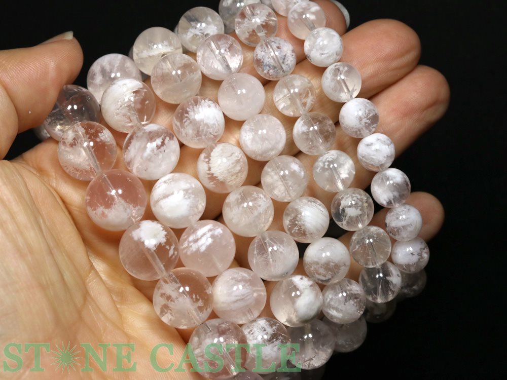 楽天市場】☆高品質☆【ブレスレット】ホワイトスノーガーデンクォーツ