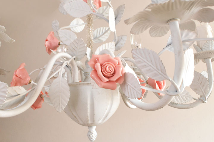 楽天市場】シャンデリア LED 【 Rozana 】 6灯 ホワイト 薔薇 バラ