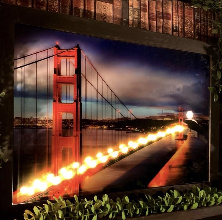 楽天市場】｢ゴールデンゲートブリッジの夜景｣!! LED付きガラス製 高級