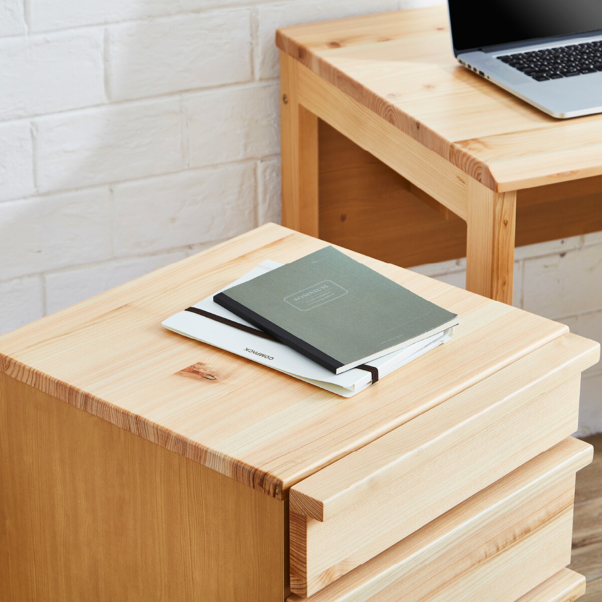 楽天市場】デスクワゴン ひのき 引き出し キャスター付き デスク