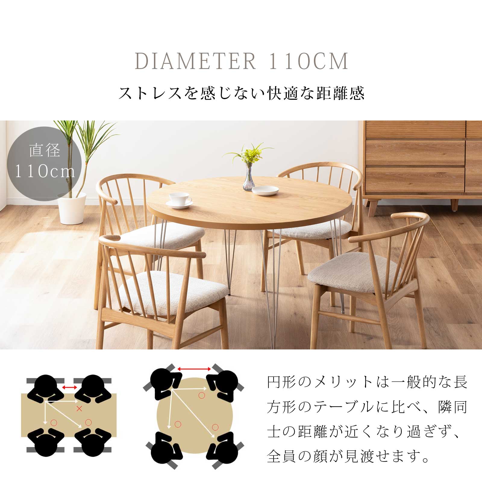 楽天市場】【P5倍&5%OFF! 2/25限定】 ダイニングテーブル 丸 北欧