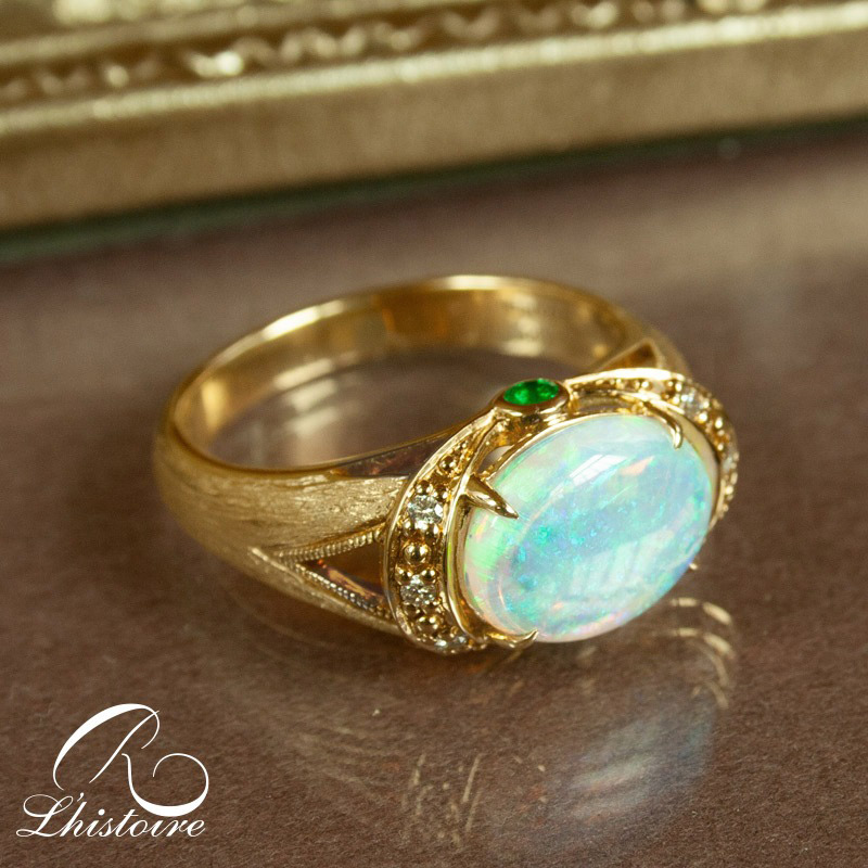 楽天市場】【碌山】リストワール k18YG k10YG オパール リング