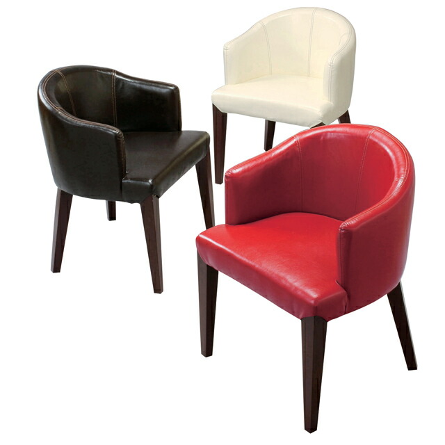 楽天市場】ダイニングチェアー 合皮製 レッド 赤 アイボリー 白