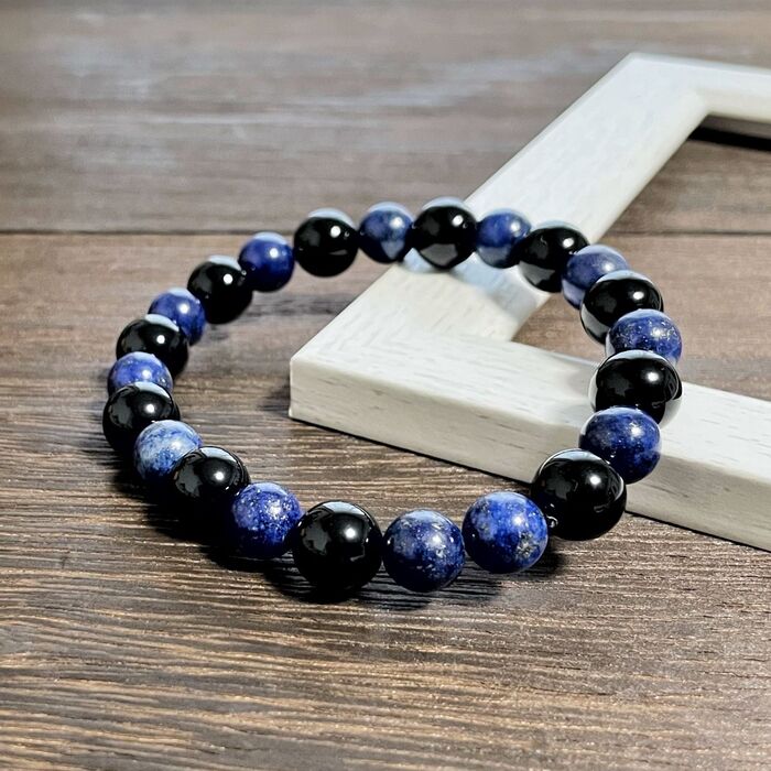 楽天市場】天然石 ブラックオニキス ラピスラズリ ブレスレット