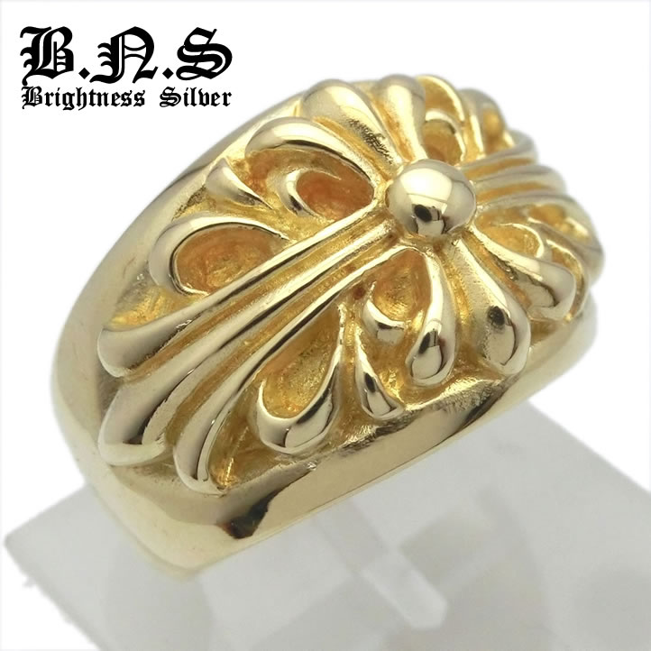 楽天市場】ゴールドフローラルゴシッククロスリング 真鍮 ブラス【ring