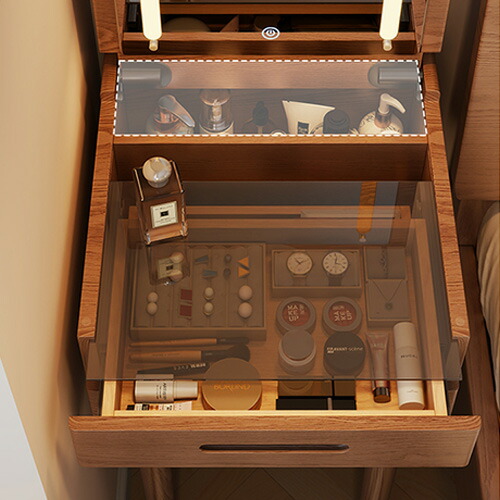 楽天市場】ドレッサー 幅50cm 折りたたみ 天然木 ナチュラル 引き出し