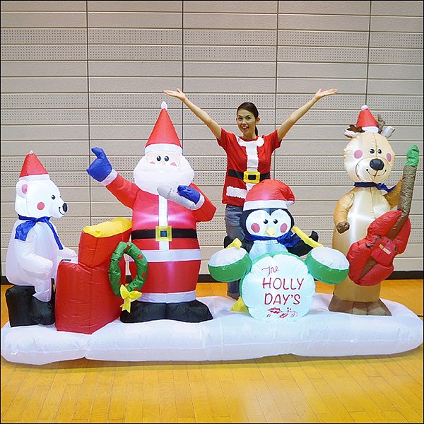 楽天市場】クリスマス エアブロー 装飾 サンタバンド W300cm