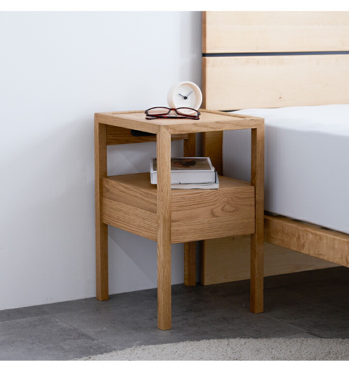 楽天市場】ナイトテーブル サイドテーブル 幅30 オープンラック 天然木