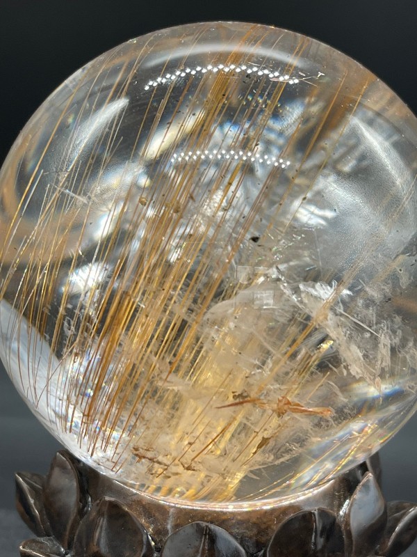 楽天市場】オレンジ ルチル スフィア 7.7 センチ ルチルクォーツ 丸玉