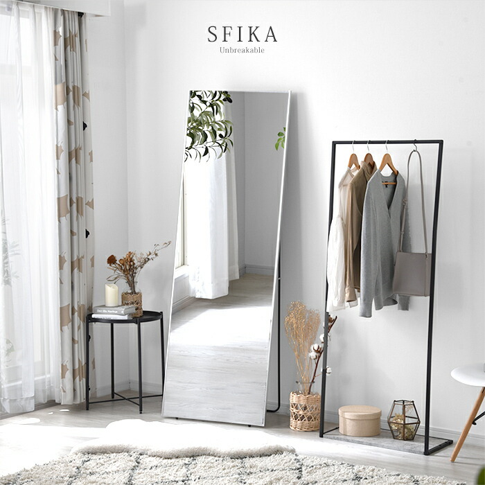 楽天市場】割れない鏡 軽量 スタンドミラー 幅60 全身鏡 姿見 大型