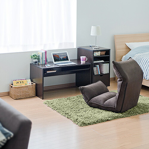 楽天市場】ローデスク パソコンデスク ロータイプ 木製 収納付 幅85cm