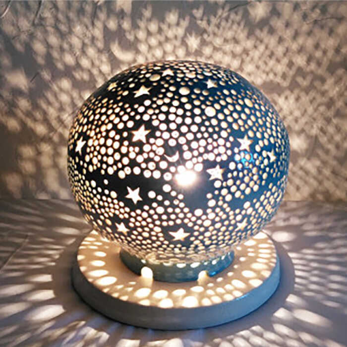 楽天市場】【ふるさと納税】陶器のランプシェード『青い宇宙』 手作り