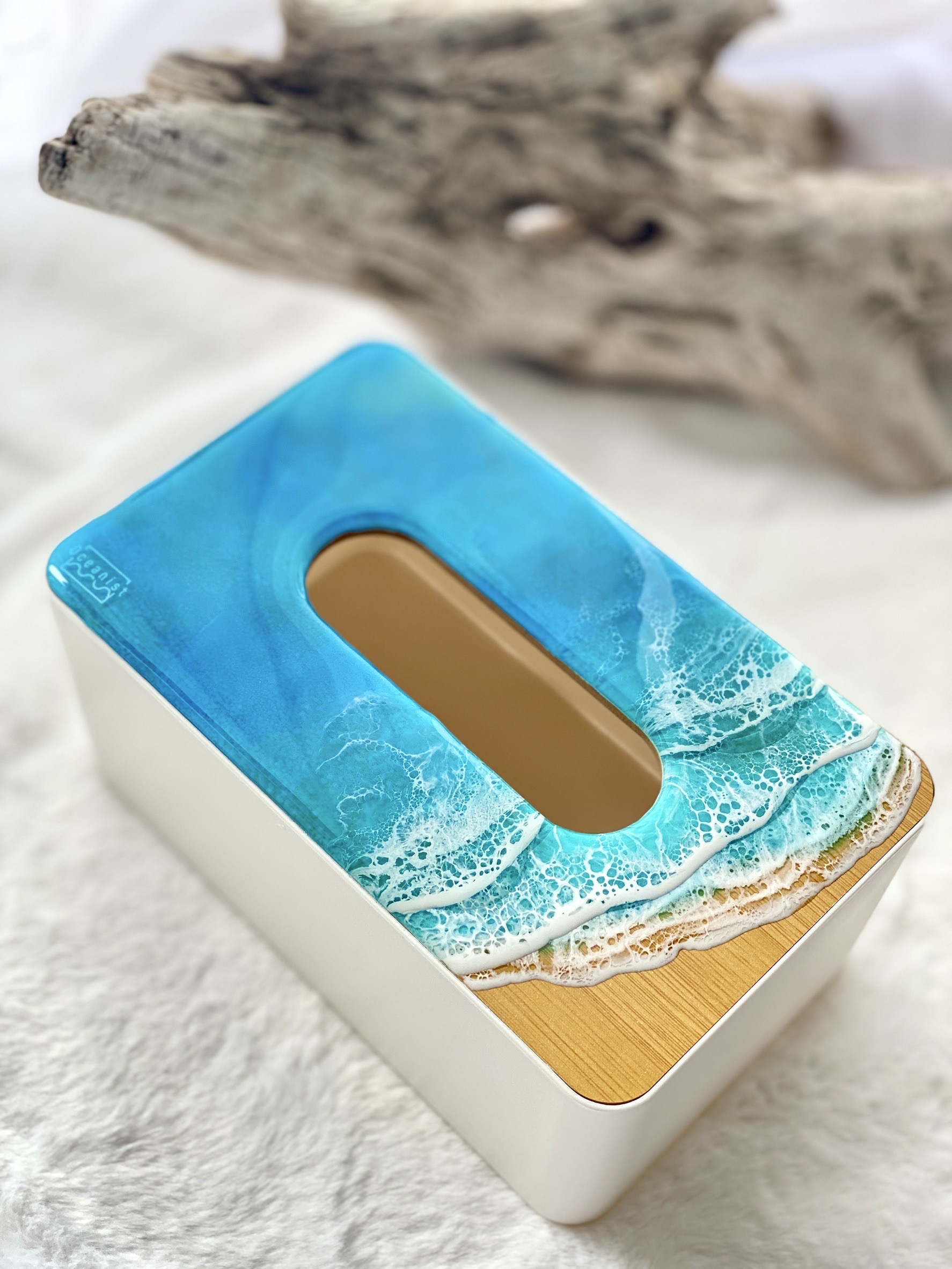 楽天市場】【オーシャンアート】 ティッシュボックス ブルー