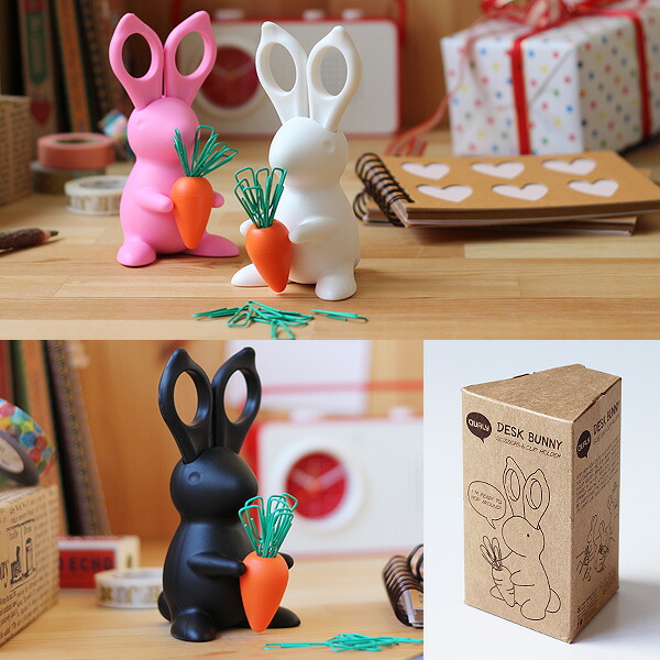 楽天市場】QUALY Desk Bunny Scissors & Clip Holder【はさみ