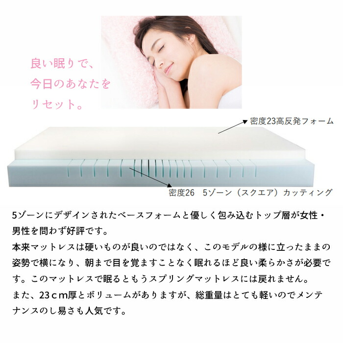 楽天市場】驚くほど軽いマットレス Sサイズ（シングル）ノンコイル