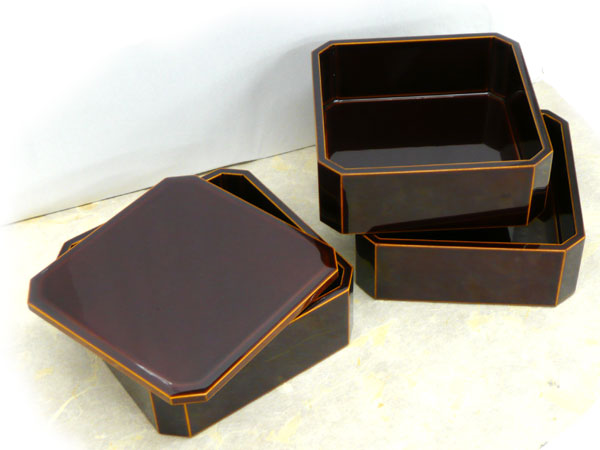 楽天市場】隅切三段小重箱 春慶塗 : フリスト