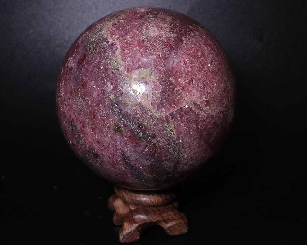 楽天市場】丸玉 約75mm 705g ロードナイト スフィア 木製台座付き