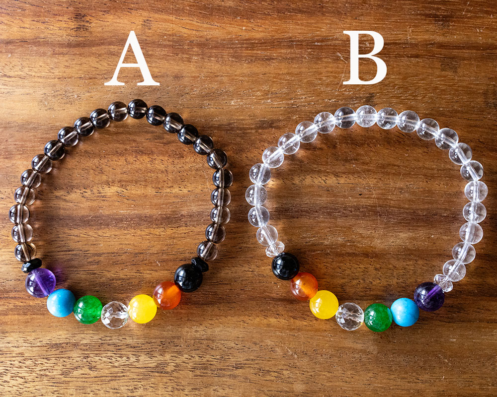 楽天市場】天然石 セブン チャクラ ブレスレット 【七色お守り