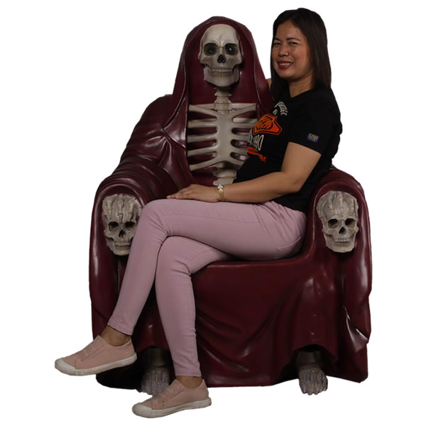 楽天市場】FRPオブジェ 死神玉座・ワインレッド置物 骸骨 がいこつ