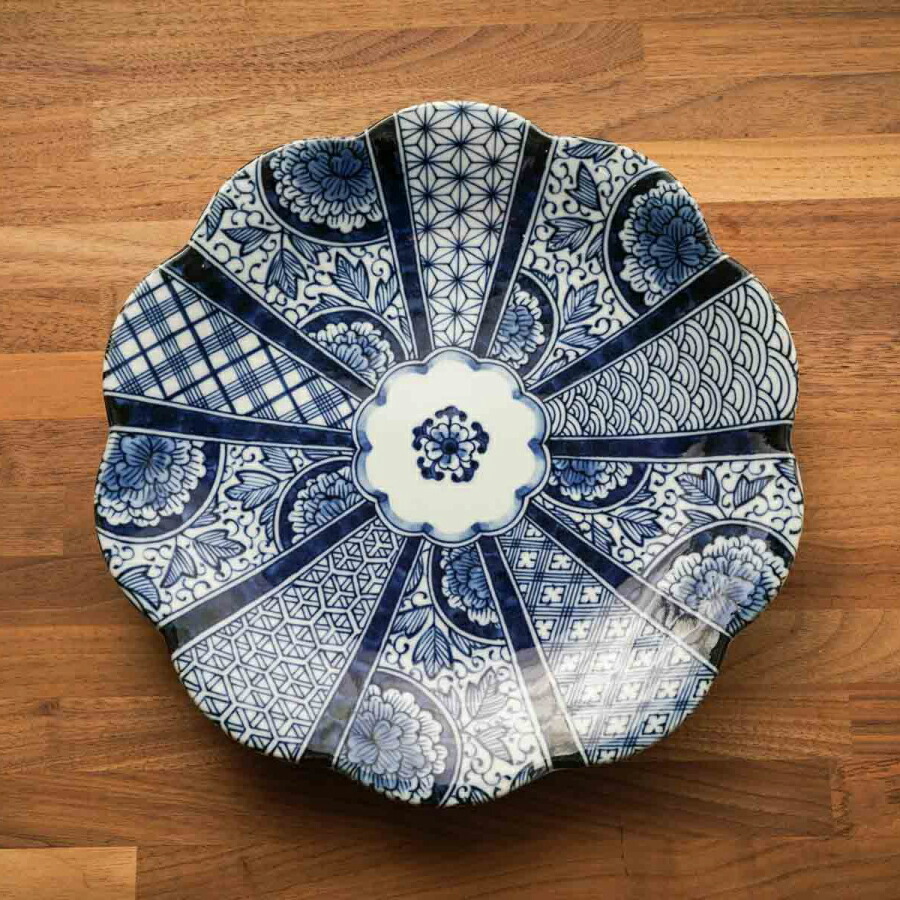 楽天市場】花あお 紺青花 大皿 5枚セット 箱入 和食器 食器 おしゃれ