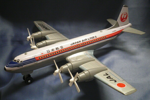 楽天市場】日本航空 ブリキ フリクション トーイ 4発プロペラ機 38cm