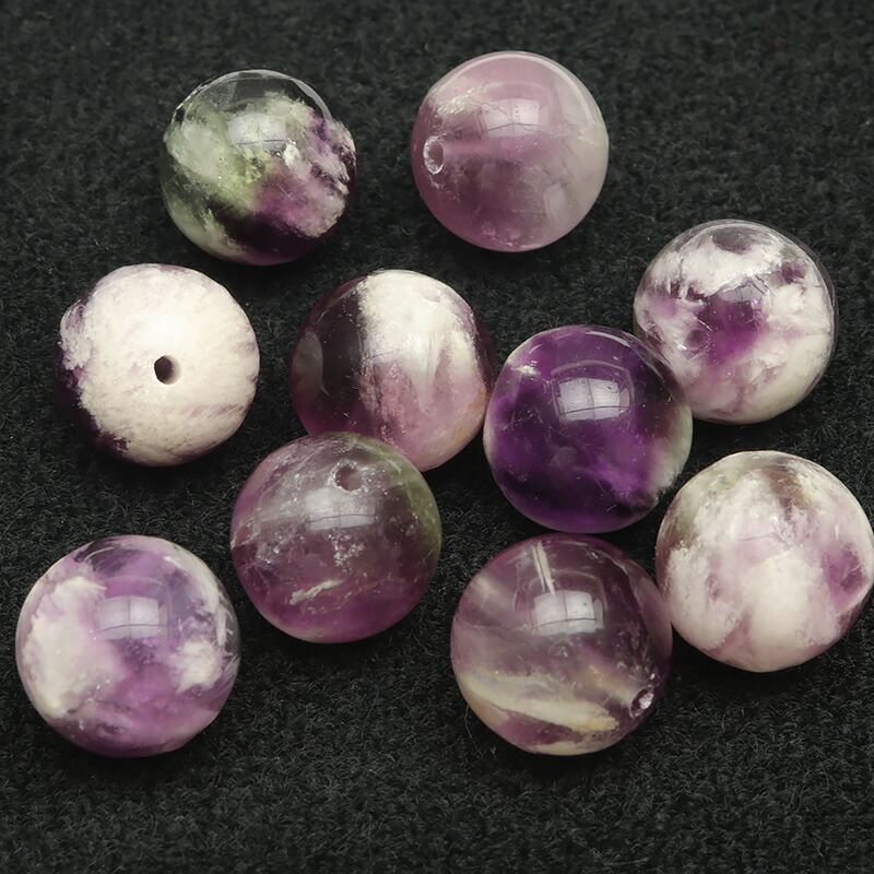 楽天市場】【粒販売】エンジェルフェザー パープルフローライト 丸玉