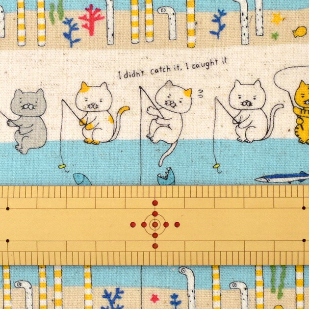 楽天市場】つや消し ラミネート 生地 釣り猫 feat. チンアナゴ □ ねこ
