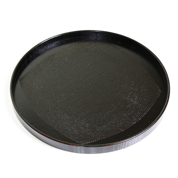 楽天市場】丸盆 木製 トレー トレイ お盆 30cm 漆塗り くつわ布貼り 曙