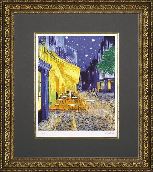 楽天市場】絵画 ゴッホ「夜のカフェテラス」/インテリア 額入り 額装込
