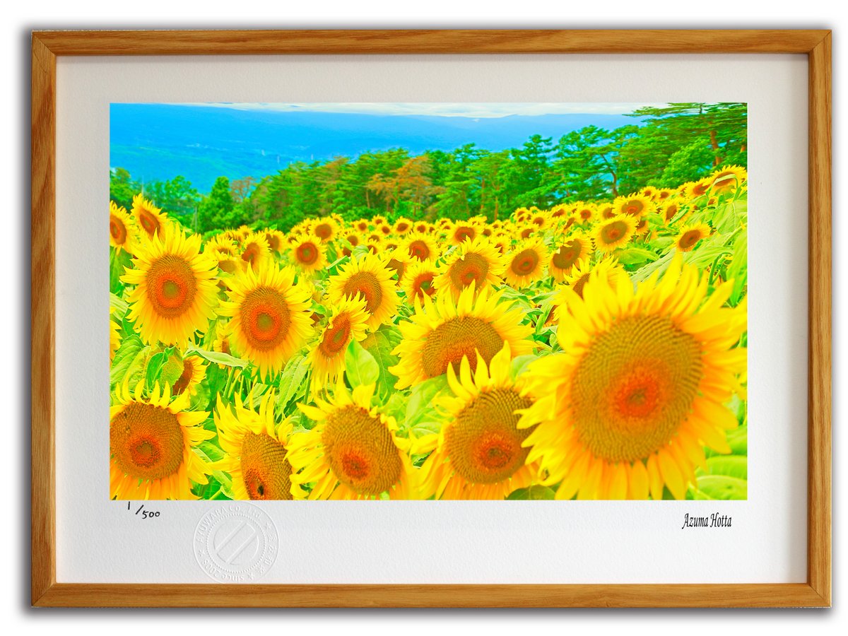 楽天市場】版画 絵画 ひまわりのある風景004 山梨・北杜市/インテリア