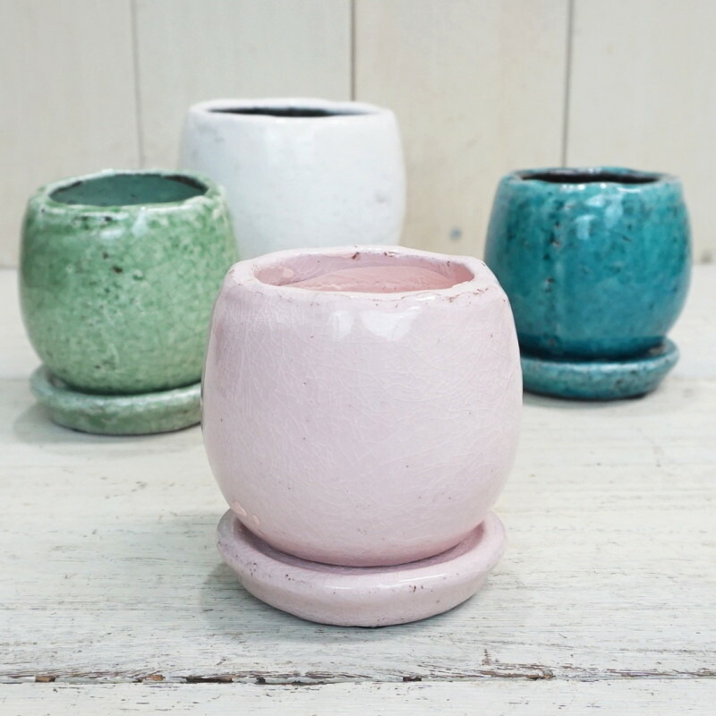 楽天市場】植木鉢 おしゃれ 陶器鉢 アンジェラS (5色)＜ 8.5cm 3号 穴