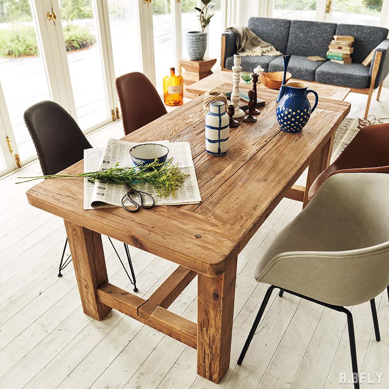 楽天市場】ダイニングテーブル 食卓テーブル ディスプレイ台 古材