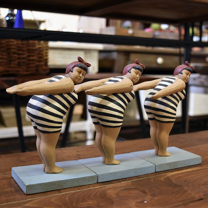 楽天市場】【3個セット】置物 ビーチマダム セット おもしろ雑貨