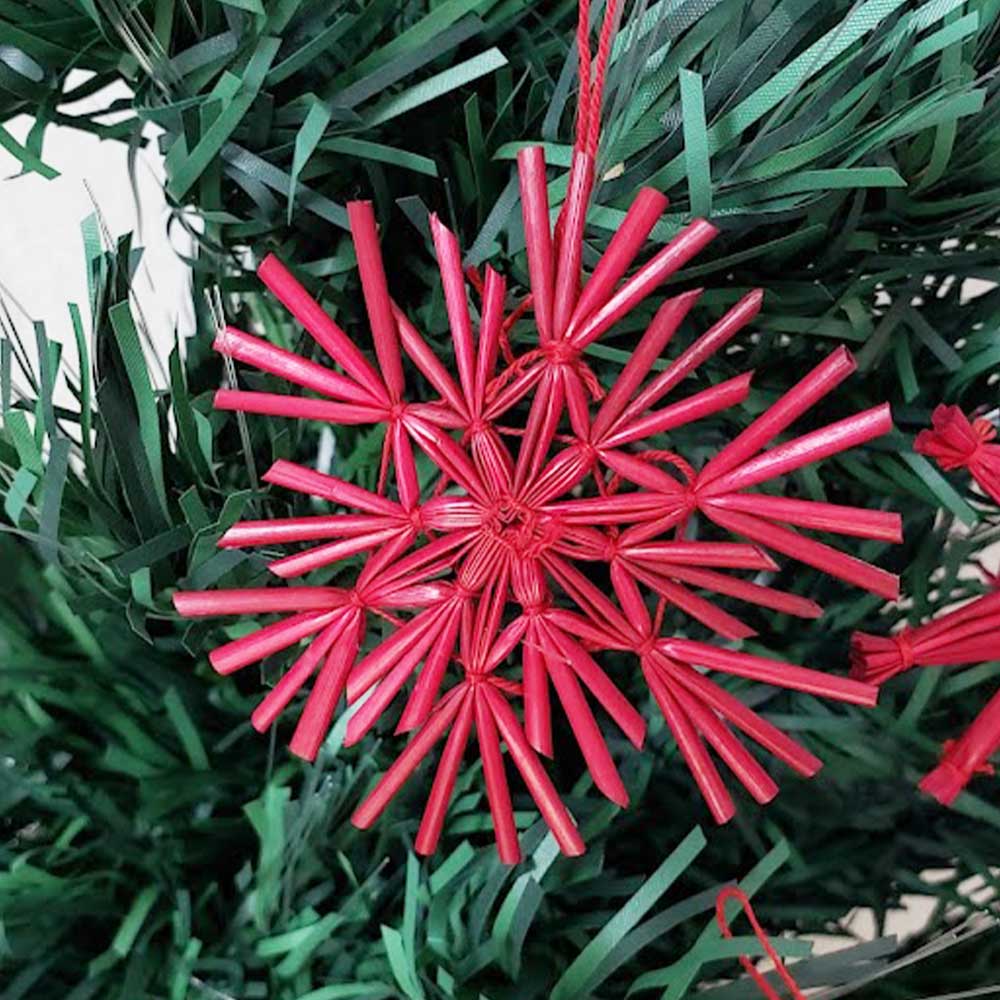 楽天市場】藁製オーナメント ヒンメリセット 赤 クリスマス