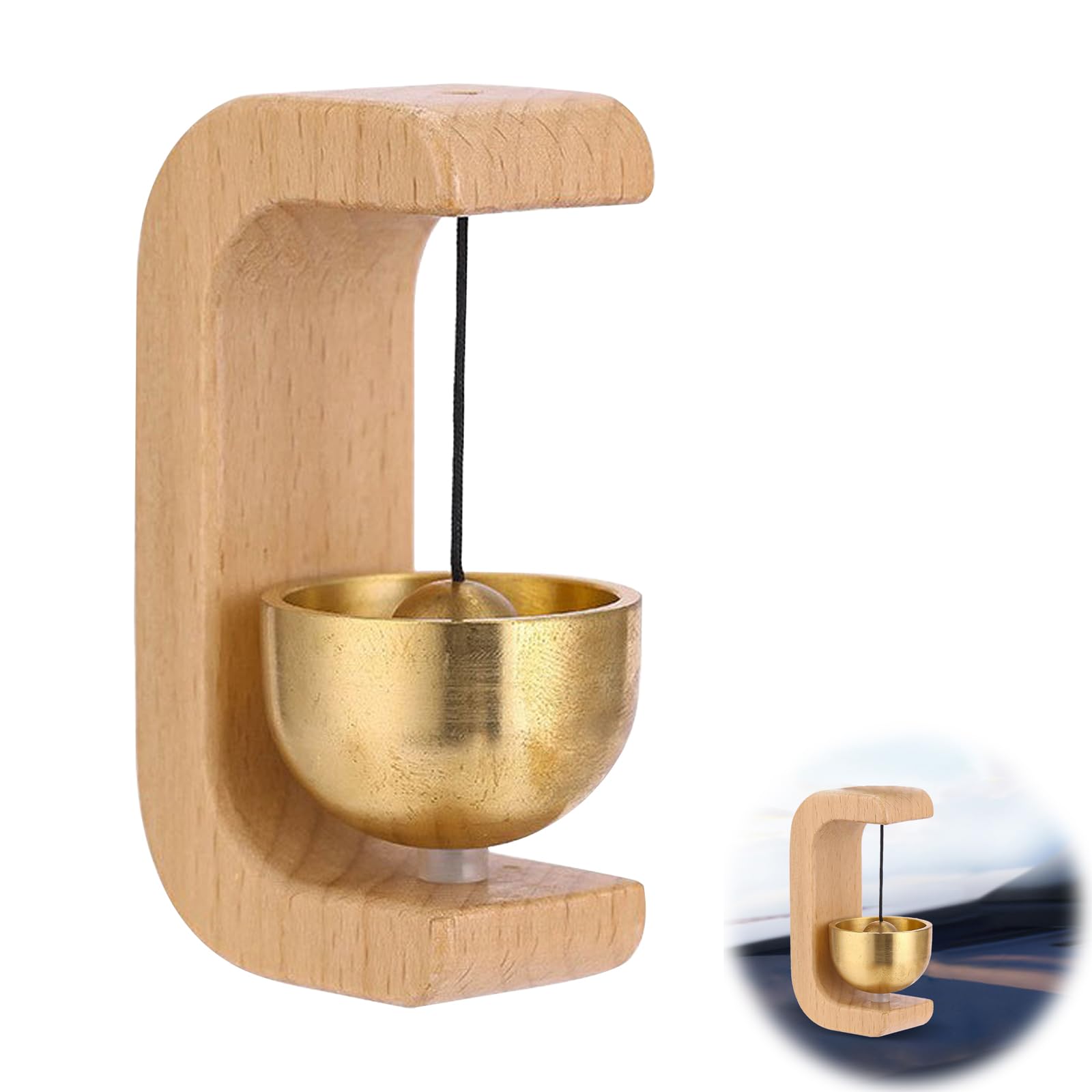 楽天市場】ドアベル 鈴 木製 真鍮 壁掛け 取付簡単 ドアチャイム 玄関