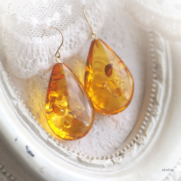楽天市場】【バルト海の琥珀】ピアス こはく 大粒の琥珀【Sランク
