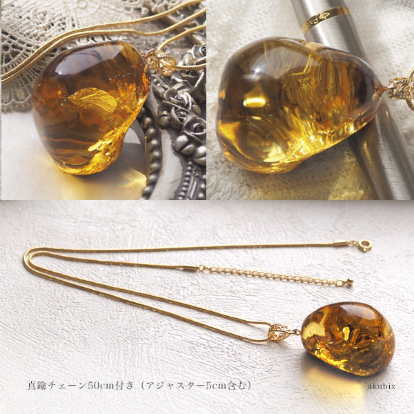 楽天市場】【バルト海の琥珀】イエローゴールドアンバー ペンダント