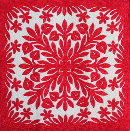 楽天市場】ハワイアンキルト タペストリー 105cm アンスリウム レッド