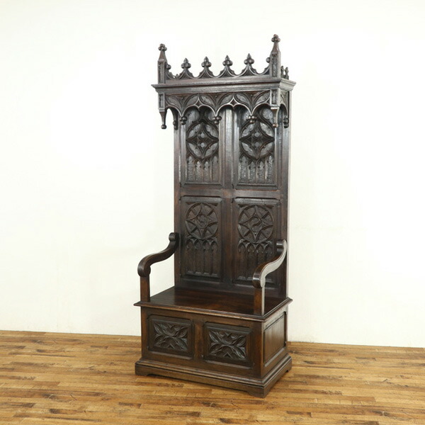 楽天市場】アンティーク 家具 ゴシック ベンチ 洗練されたデザイン