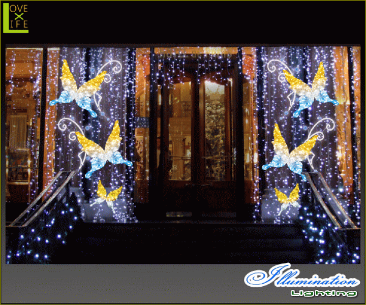 楽天市場】イルミネーション 大型商品 バタフライブルー 小 蝶 蝶々