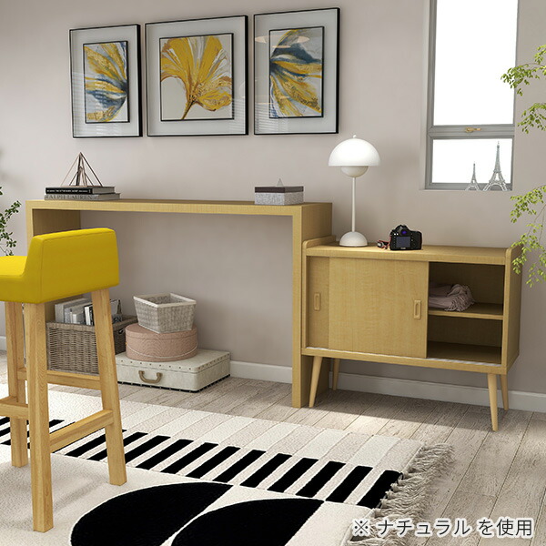 楽天市場】サイドボード 脚付き 本棚 引き戸 飾り棚 キャビネット 北欧