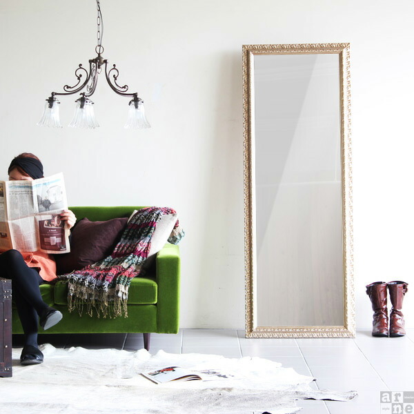 楽天市場】鏡 ゴールド アンティーク 全身鏡 大型ミラー 全身 スタンド