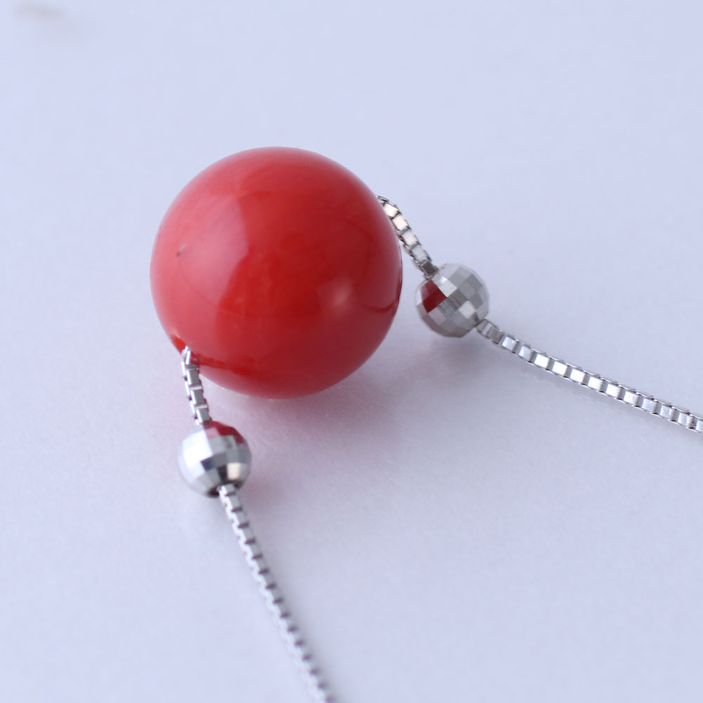 楽天市場】≪1年保証付き≫ 日本産血赤珊瑚9.6ミリUP玉付きネックレス