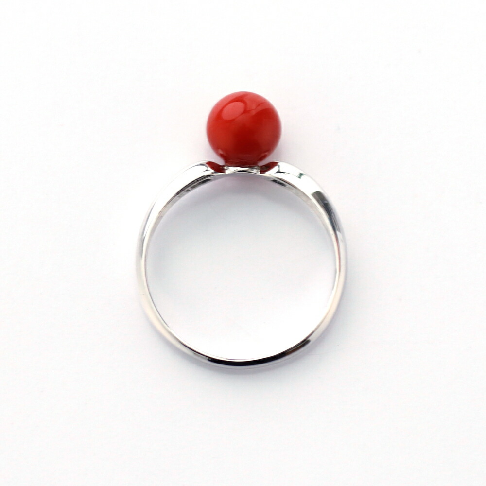 楽天市場】≪1年保証付き≫ 赤珊瑚5.8ミリ玉シルバーリング シンプル