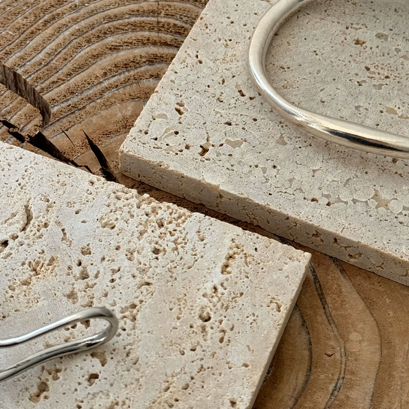 楽天市場】天然大理石 トラバーチン ストーン アクセサリー プレート