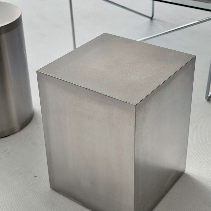 楽天市場】ステンレス スクエア サイドテーブル スツール H40 W30【ART