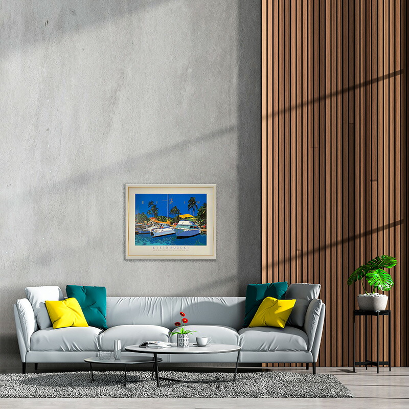 楽天市場】鈴木英人 「マリン ウィスパー」アートポスター 額付き