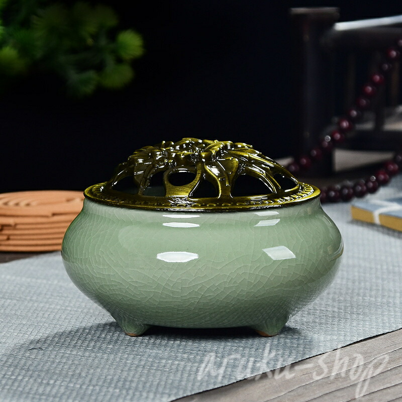 楽天市場】香炉 お香立て 蓋付き 陶器 インセンスホルダー 線香 アロマ