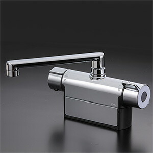 KVK デッキ形サーモスタット式混合栓(取付ピッチ100mm)(190mmパイプ付